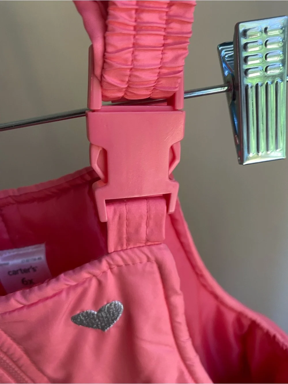 Carter's Girls Pink Insulated Snow Bib Pants Sz 6X